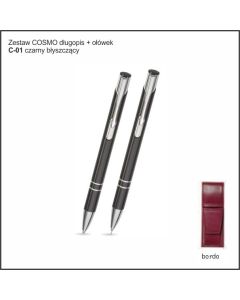 Zestaw COSMO długopis ołówek w etui Z-5 kolor czarny