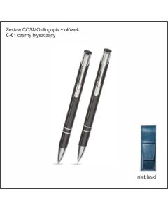Zestaw COSMO długopis ołówek w etui Z-5 kolor czarny