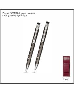 Zestaw COSMO długopis ołówek w etui Z-5 kolor grafitowy