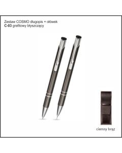 Zestaw COSMO długopis ołówek w etui Z-5 kolor grafitowy