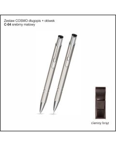 Zestaw COSMO długopis ołówek w etui Z-5 kolor srebrny