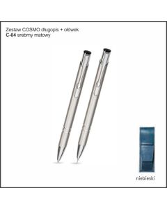 Zestaw COSMO długopis ołówek w etui Z-5 kolor srebrny