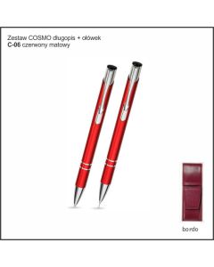 Zestaw COSMO długopis ołówek w etui Z-5 kolor czerwony