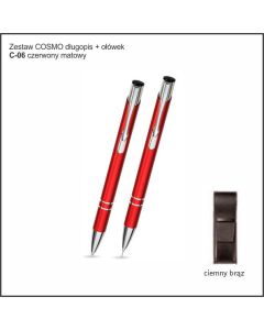 Zestaw COSMO długopis ołówek w etui Z-5 kolor czerwony