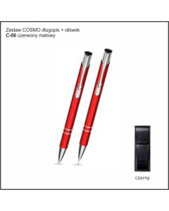 Zestaw COSMO długopis ołówek w etui Z-5 kolor czerwony