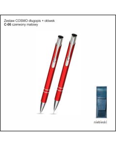 Zestaw COSMO długopis ołówek w etui Z-5 kolor czerwony