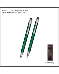 Zestaw COSMO długopis ołówek w etui Z-5 kolor ciemnozielony