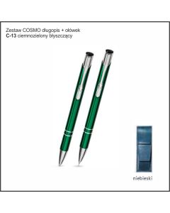 Zestaw COSMO długopis ołówek w etui Z-5 kolor ciemnozielony