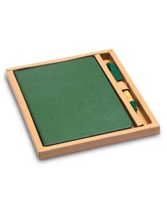 Zestaw upominkowy notes z długopisem Forest, zielony