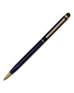 Długopis aluminiowy Touch Tip Gold, granatowy