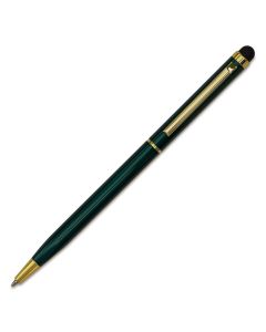 Długopis aluminiowy Touch Tip Gold, ciemnozielony